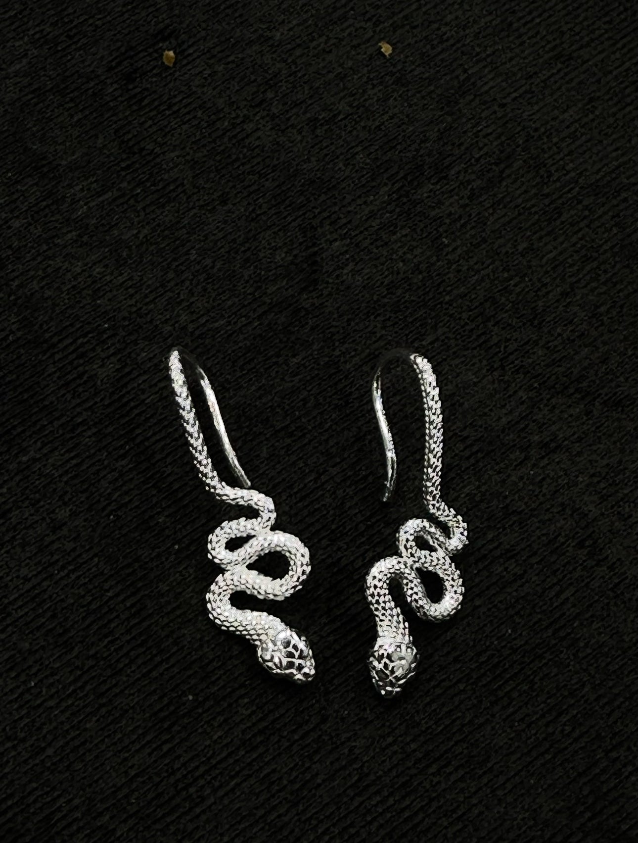 Snake silver earrings