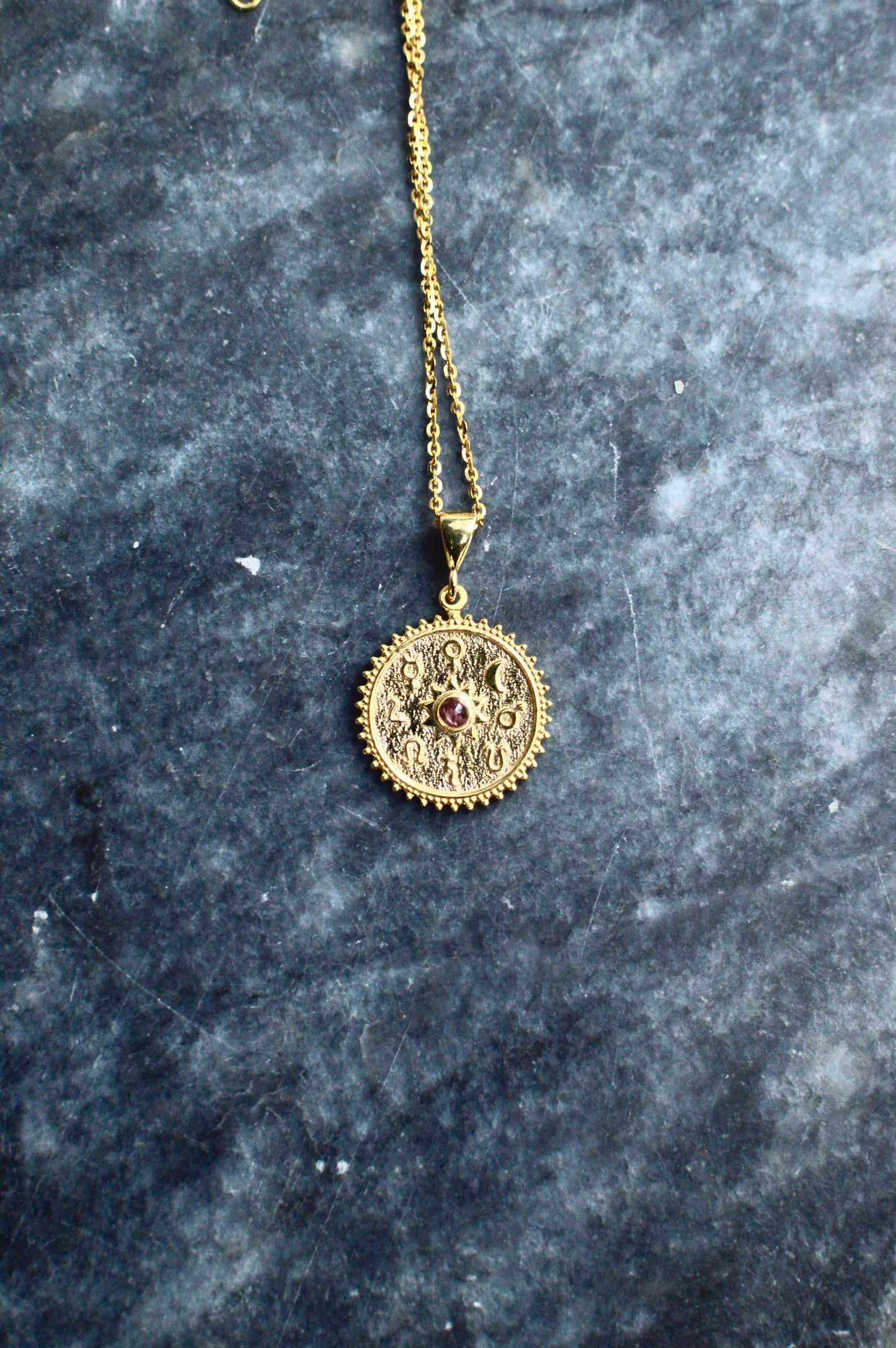 Celestial harmony silver 14K gold necklace