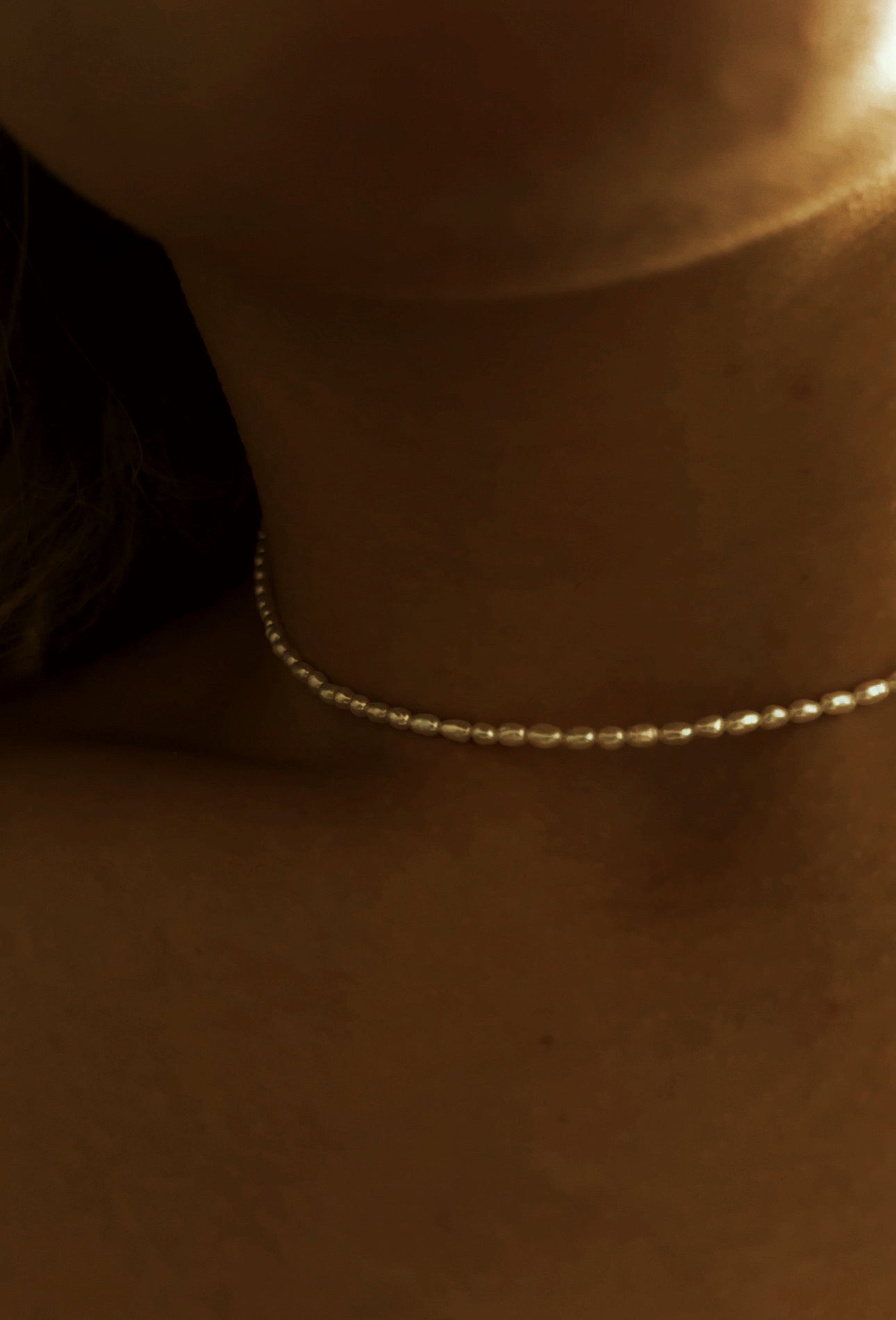 Pearl choker silver necklace