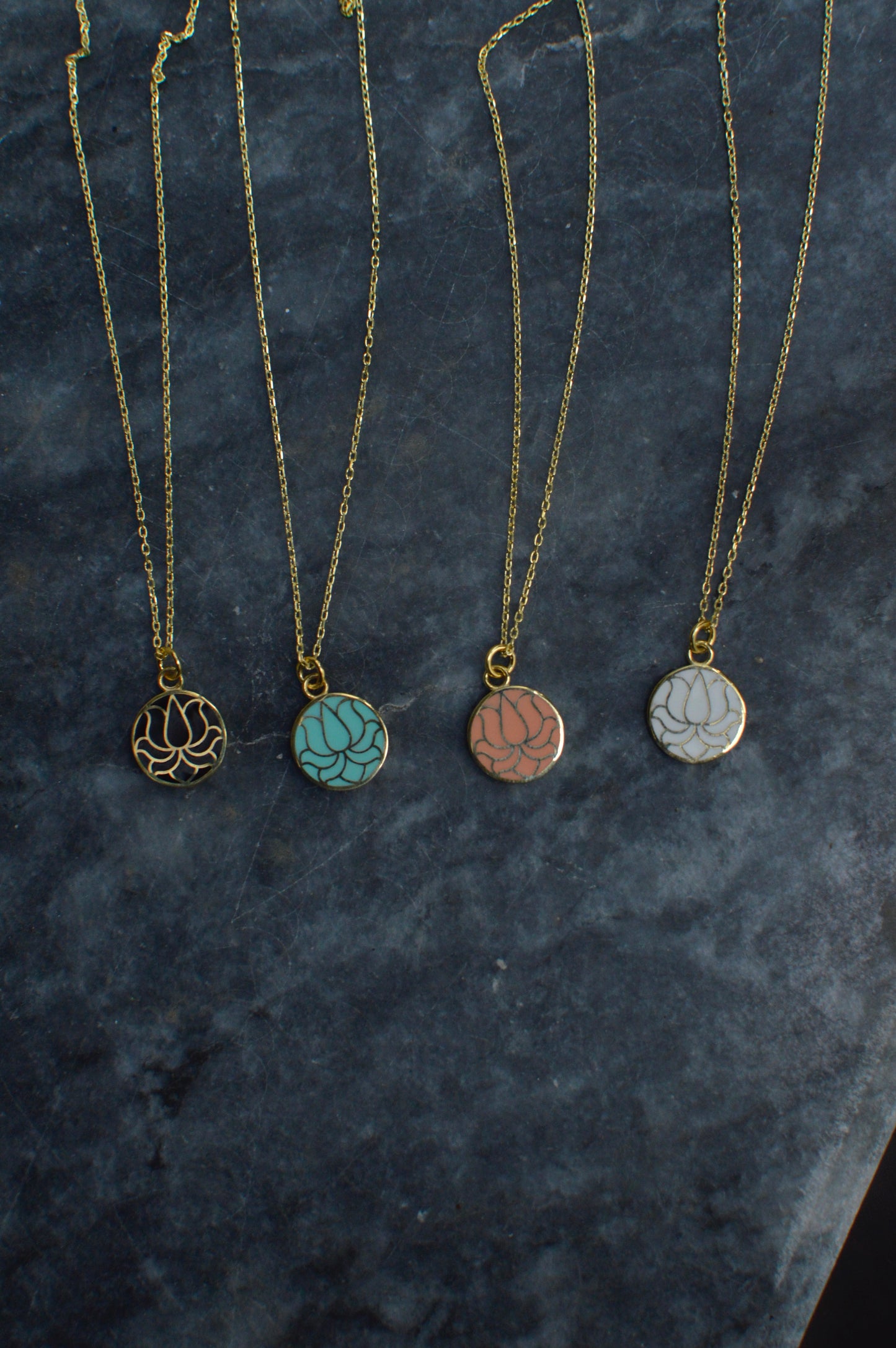 Serenity lotus bloom silver 14K gold necklace