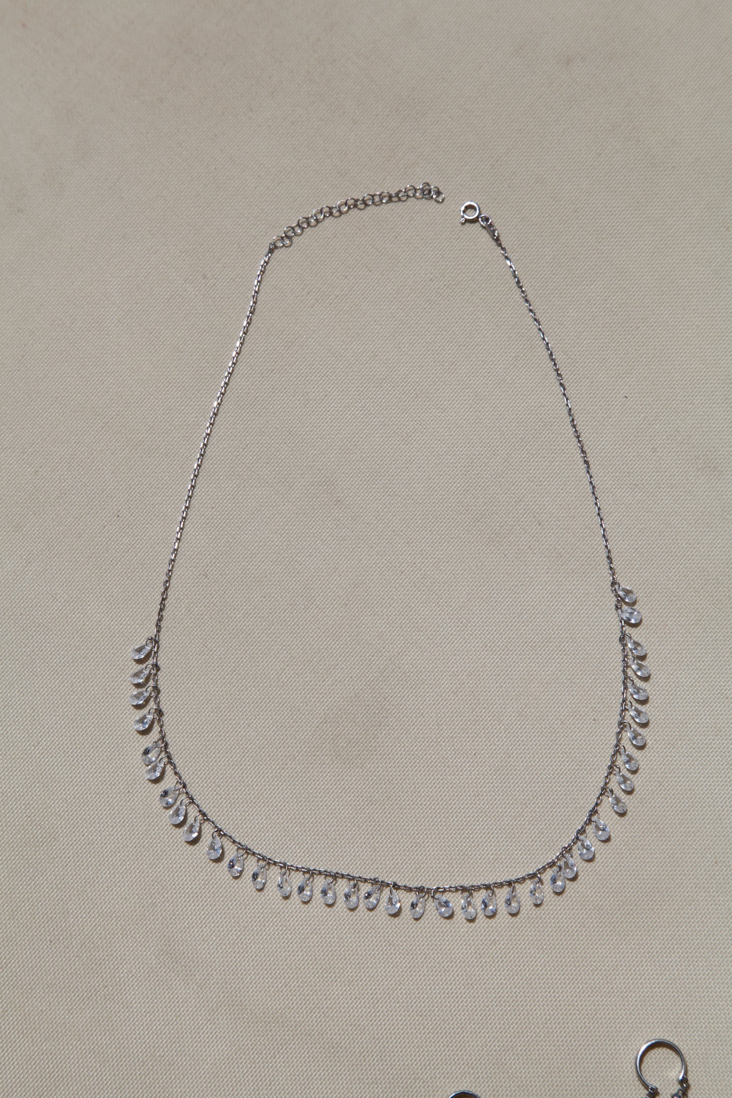 Crystal drops silver necklace - Èthèora