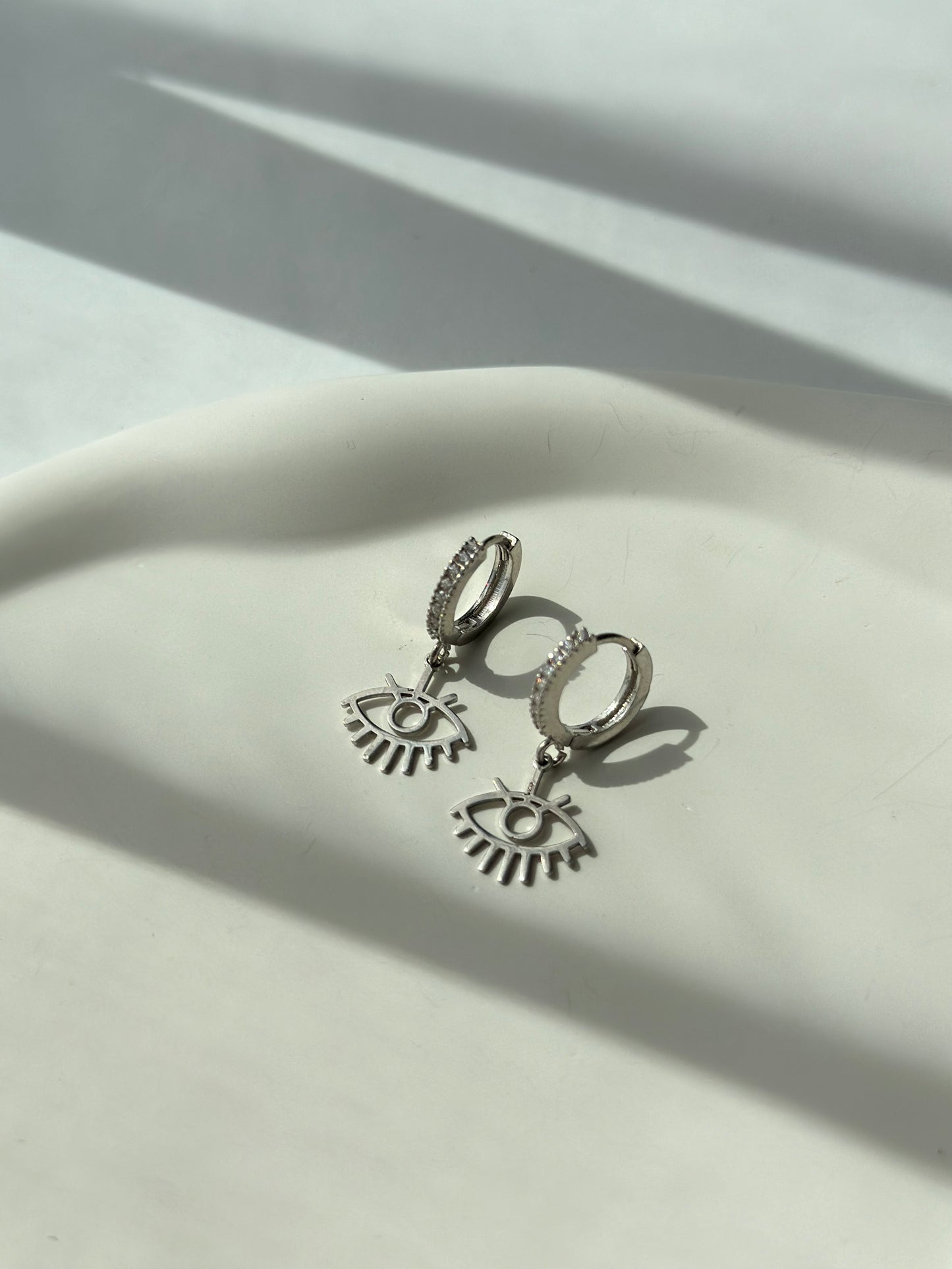 Third eye protection silver earrings - Èthèora