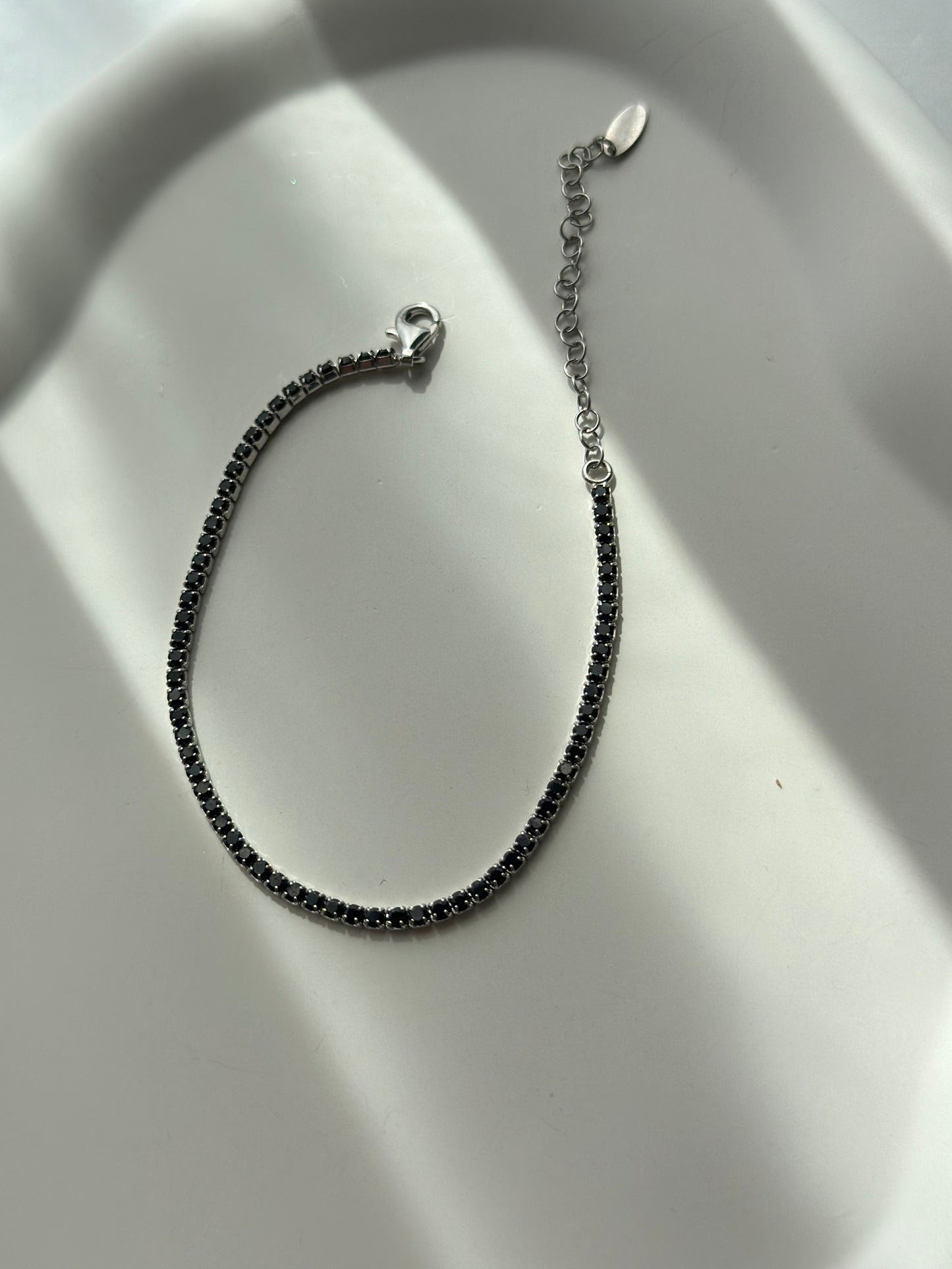 Black zirconia tennis silver bracelet - Èthèora