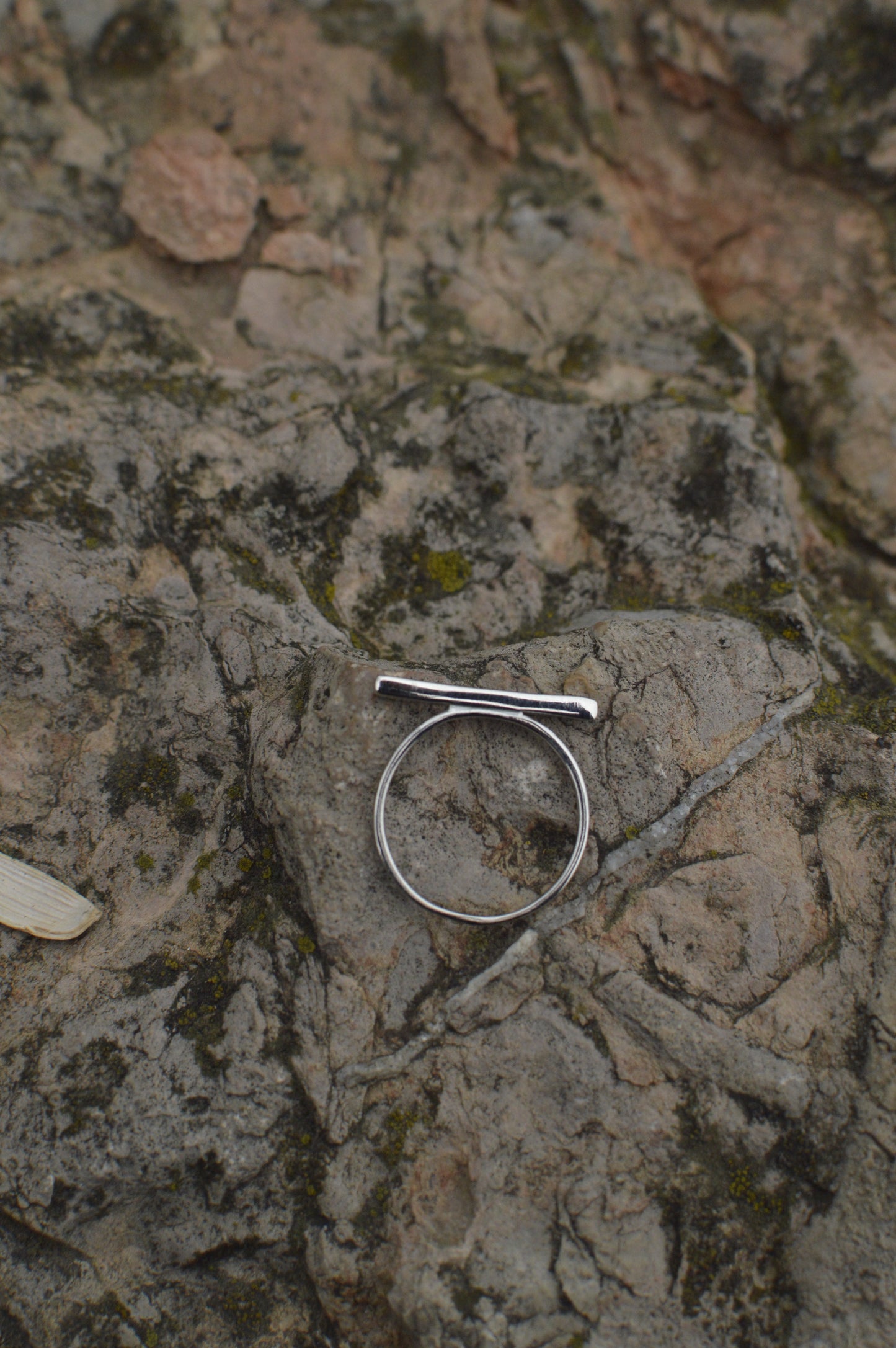 Sterling silver 925 14K gold Line ring