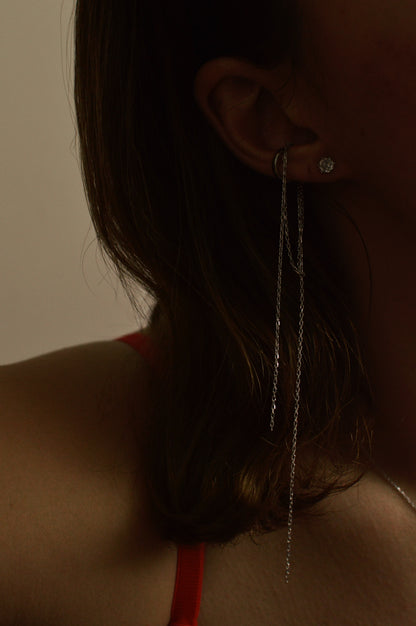 Echo plain silver ear cuff