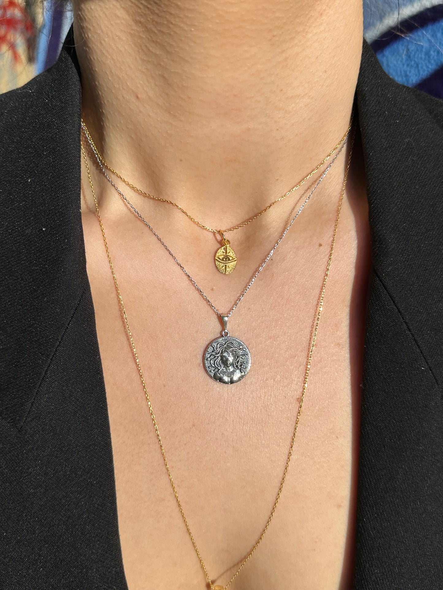 Medusa Gorgon’s silver necklace