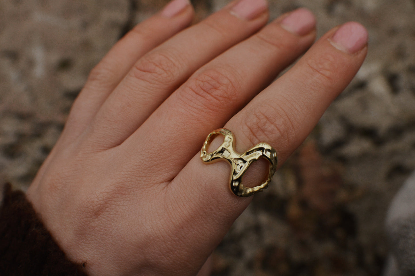  Antique hoops кольцо серебро 925 покрытие 14К золото