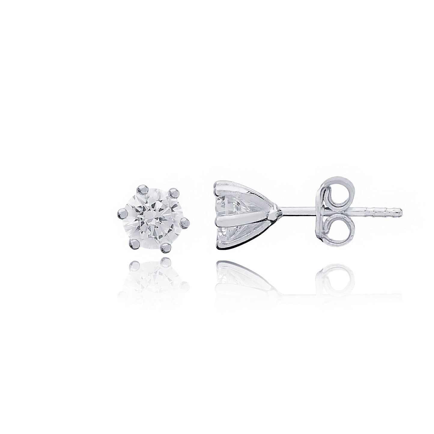 Crystal round silver necklace and earrings set - Èthèora