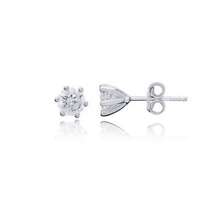 Crystal round silver necklace and earrings set - Èthèora