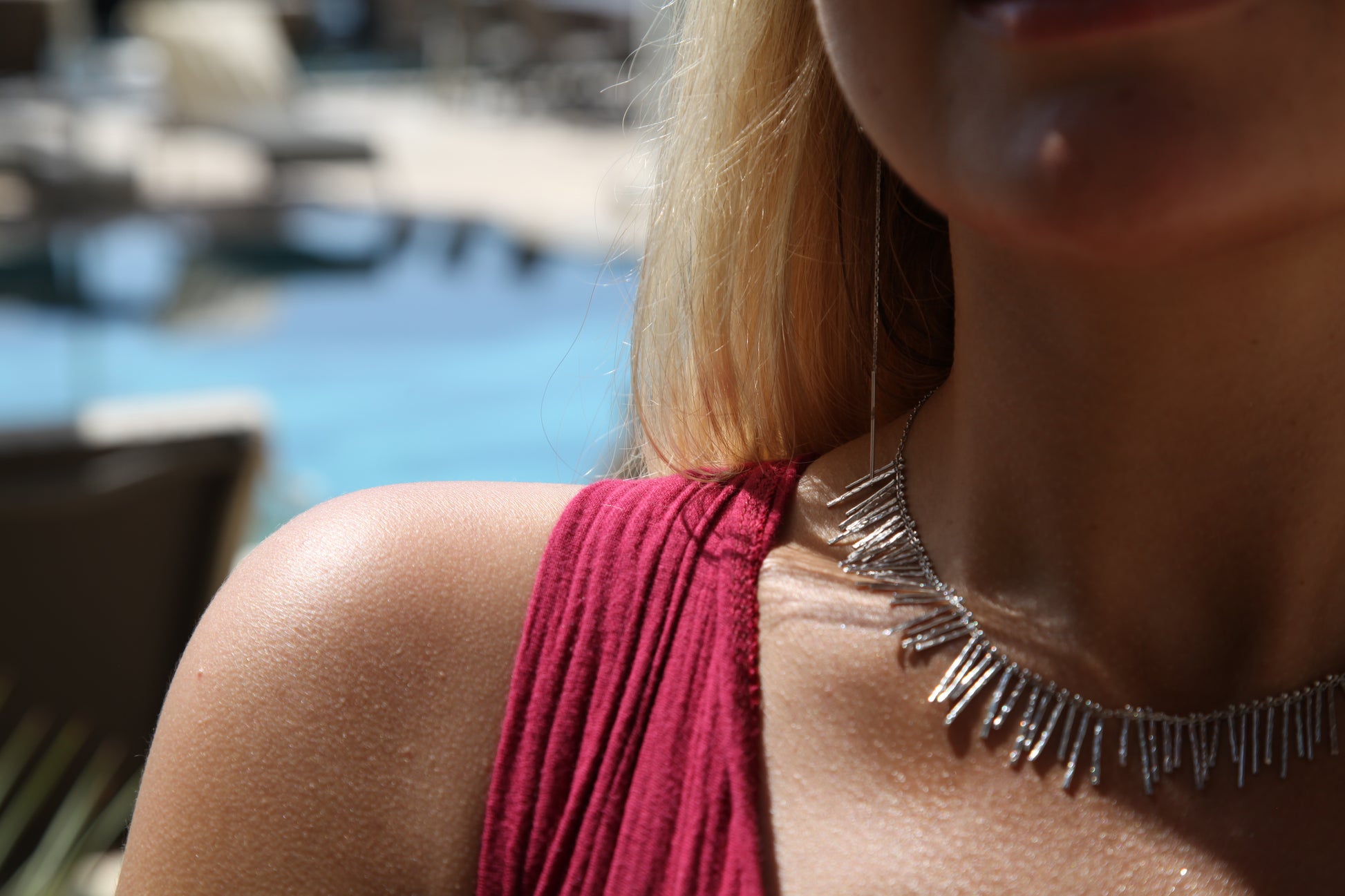 Cascade fringe silver necklace - Èthèora