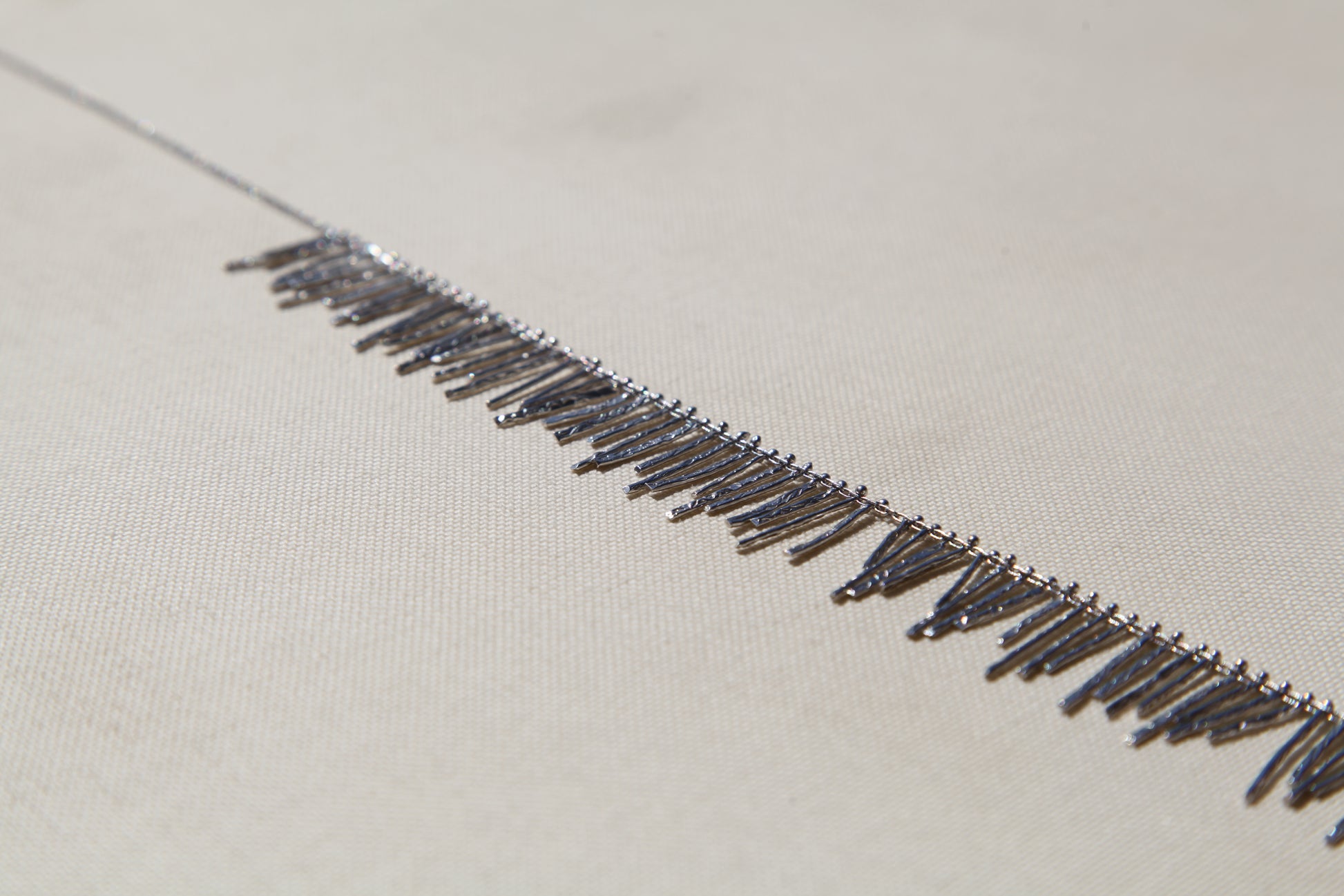 Cascade fringe silver necklace - Èthèora
