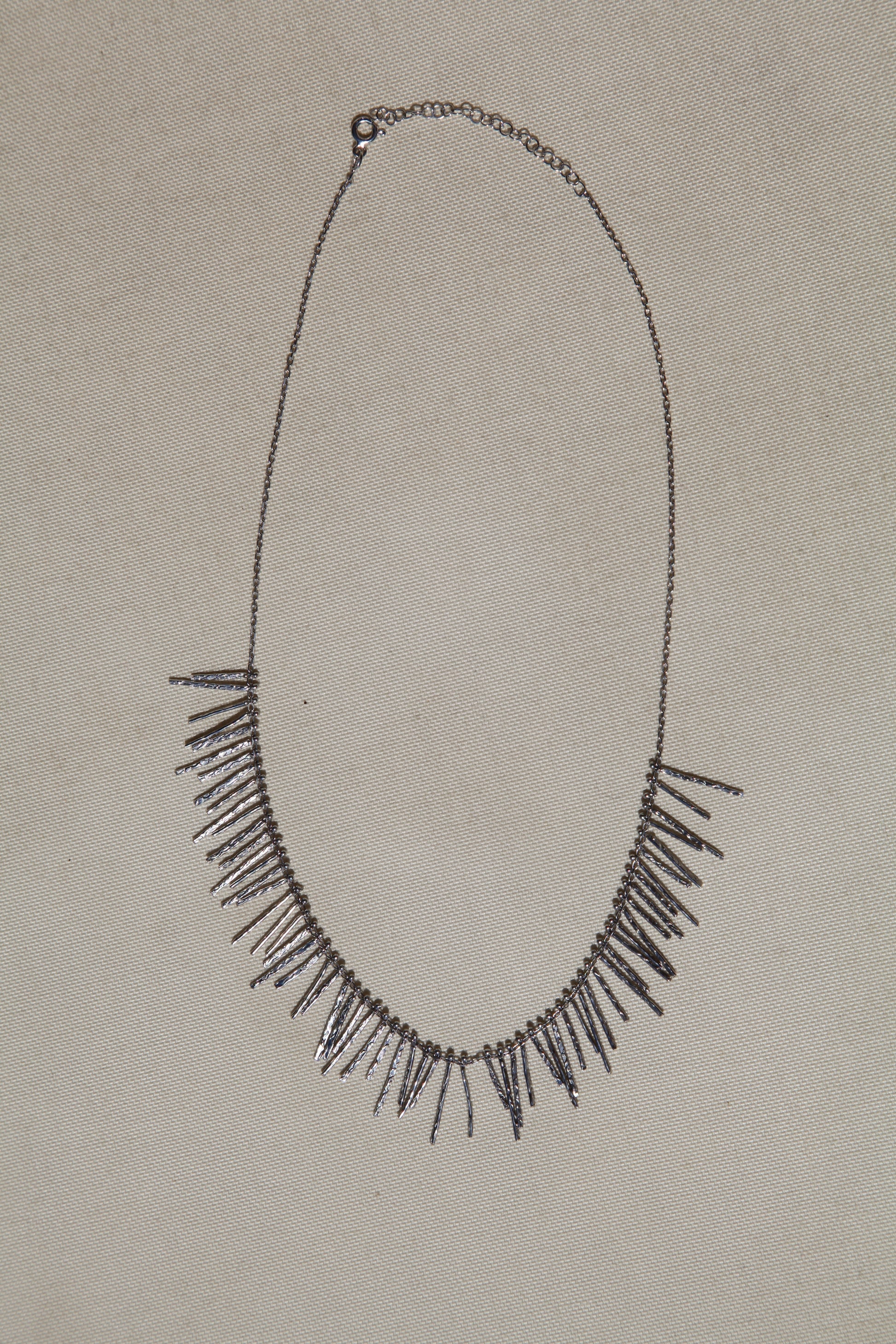 Cascade fringe silver necklace - Èthèora