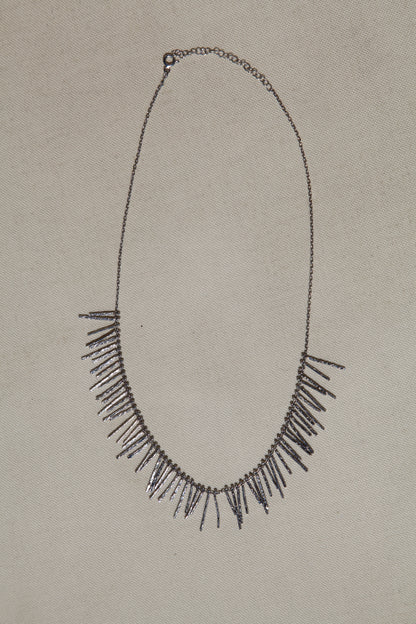 Cascade fringe silver necklace - Èthèora