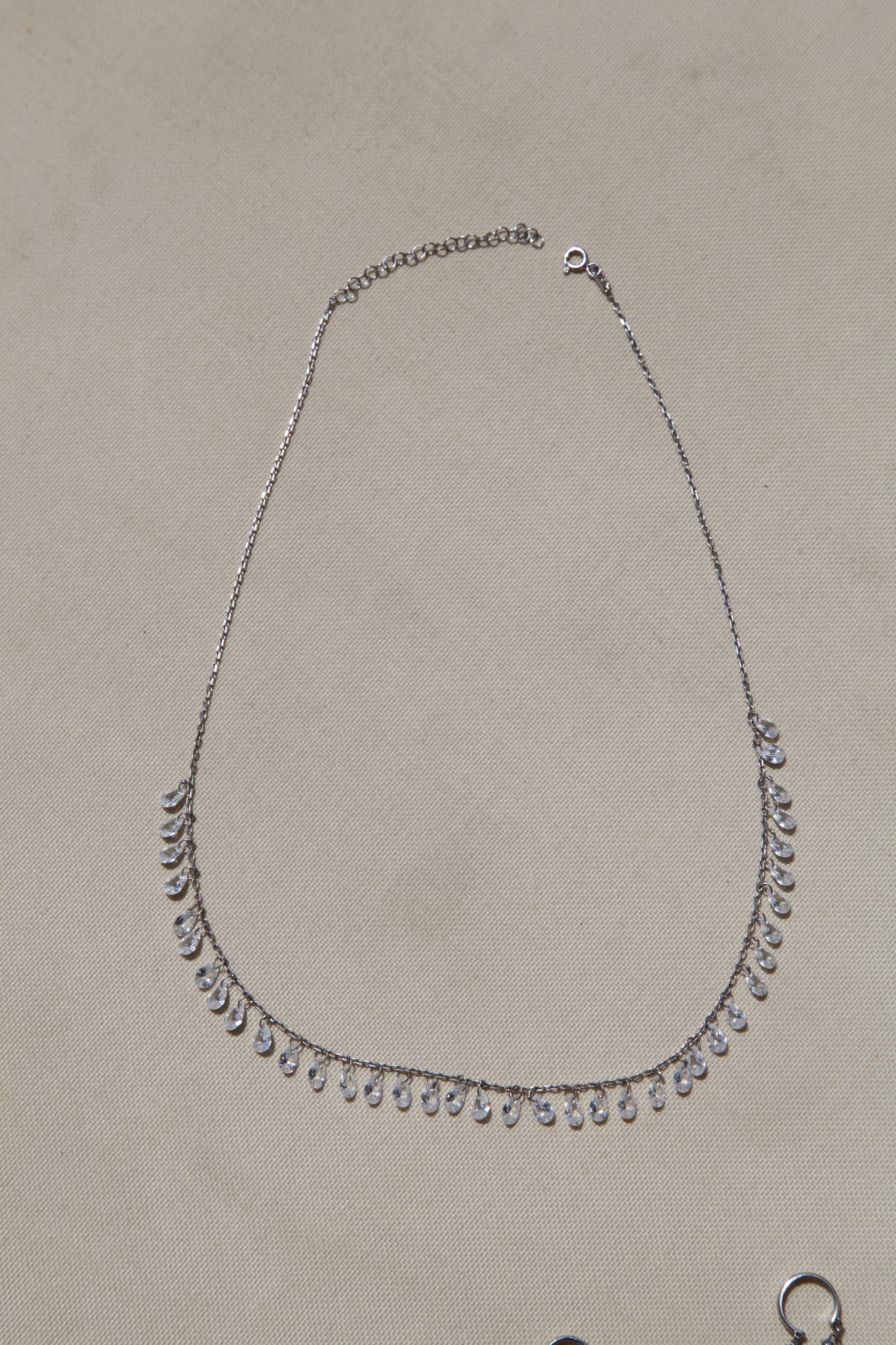Crystal drops silver necklace - Èthèora