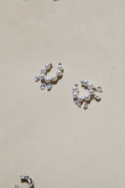 Luminous pearl and sparkle crystals cuff - Èthèora