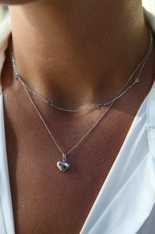 LOVE letter silver necklace - Èthèora