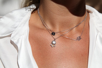 Dream catcher charm silver necklace - Èthèora