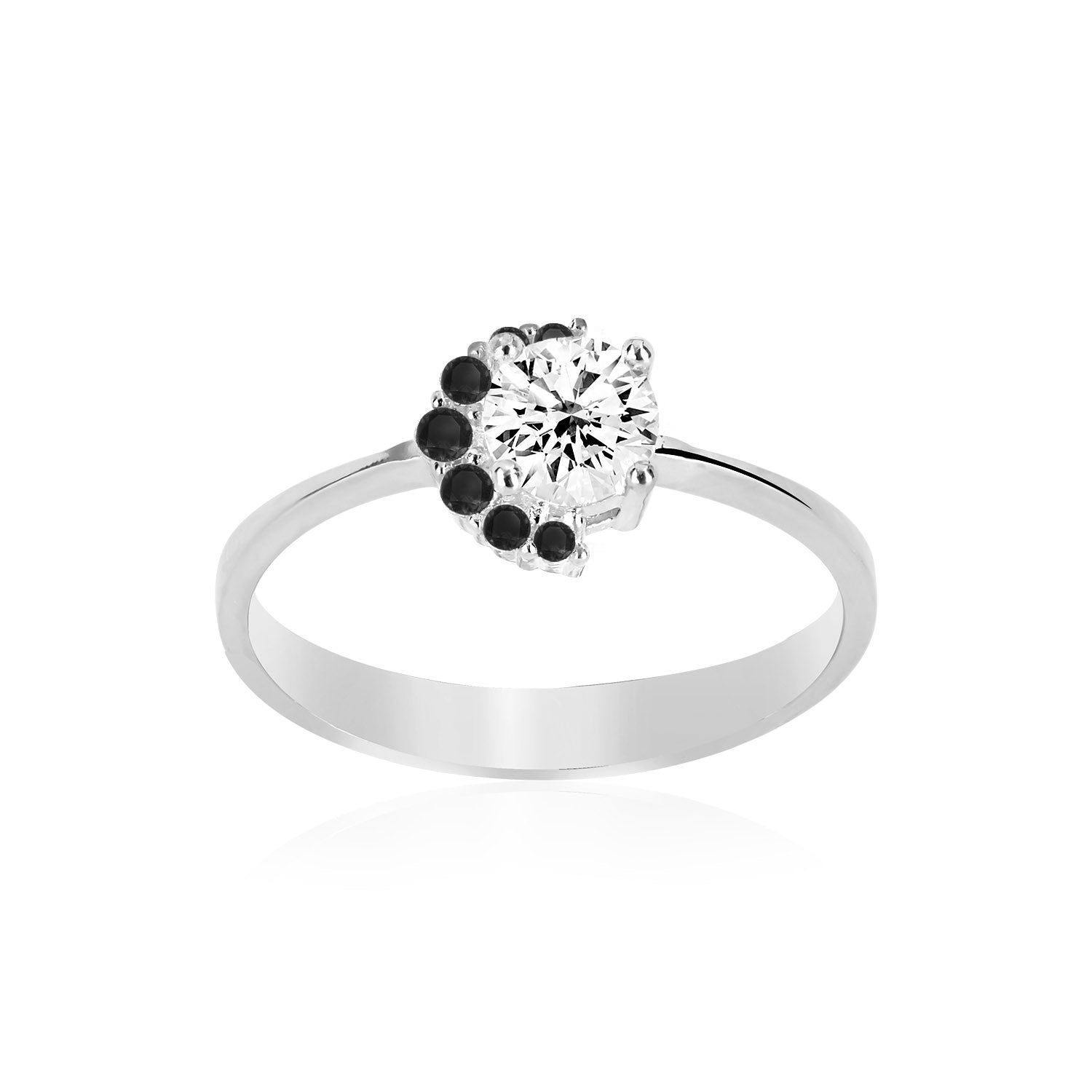 Midnight Glow silver ring - Èthèora