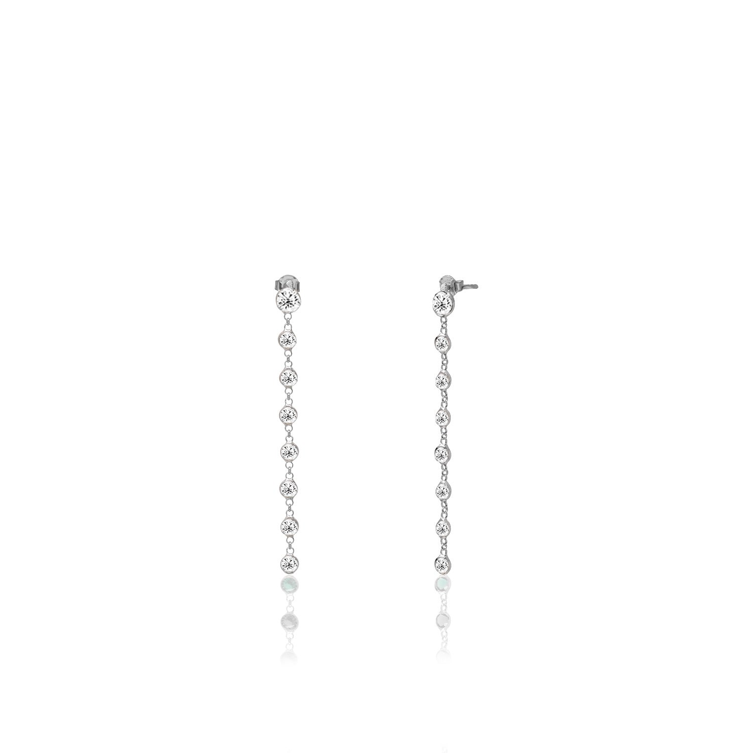 Classic Drop silver stud earrings - Èthèora