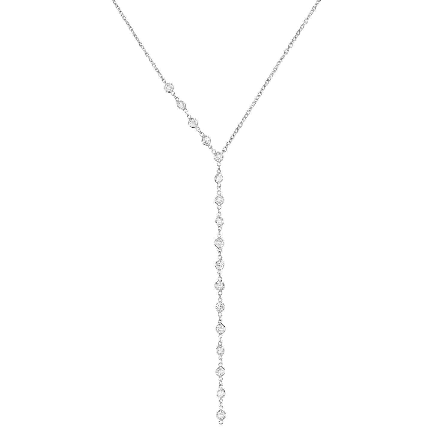 Classic Drop Y-shaped silver necklace - Èthèora