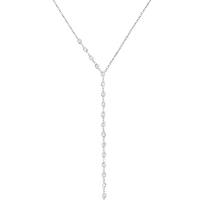 Classic Drop Y-shaped silver necklace - Èthèora