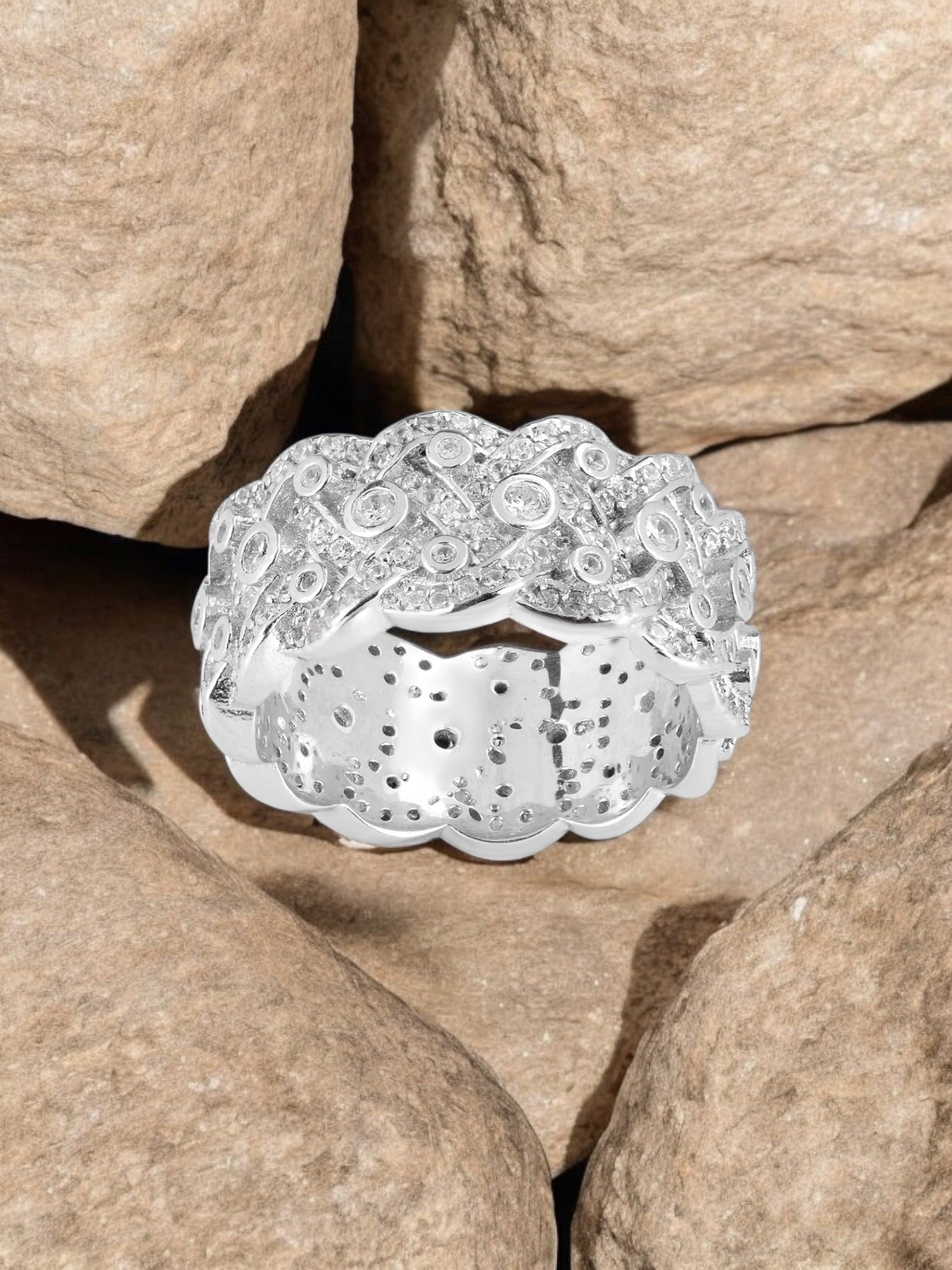 Vintage chic rich silver ring - Èthèora
