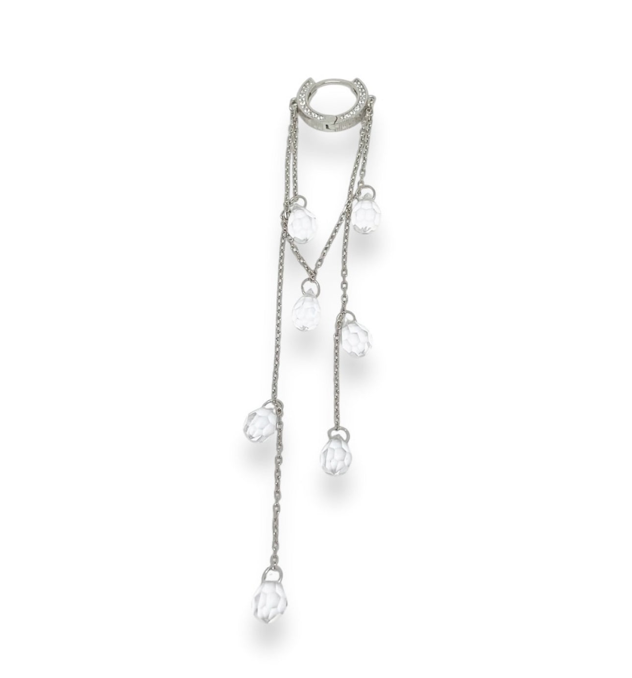 Crystal rainfall silver earrings - Èthèora