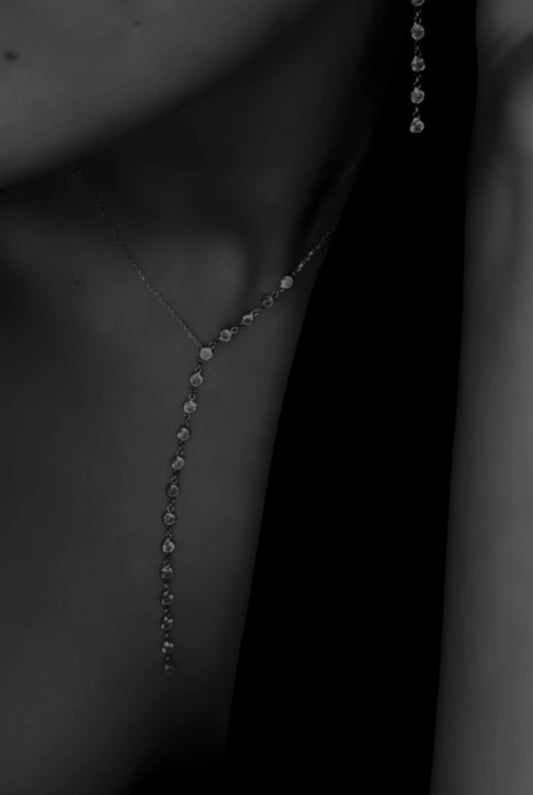Classic Drop Y-shaped silver necklace - Èthèora