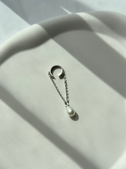 Drop pearl short chain cuff - Èthèora
