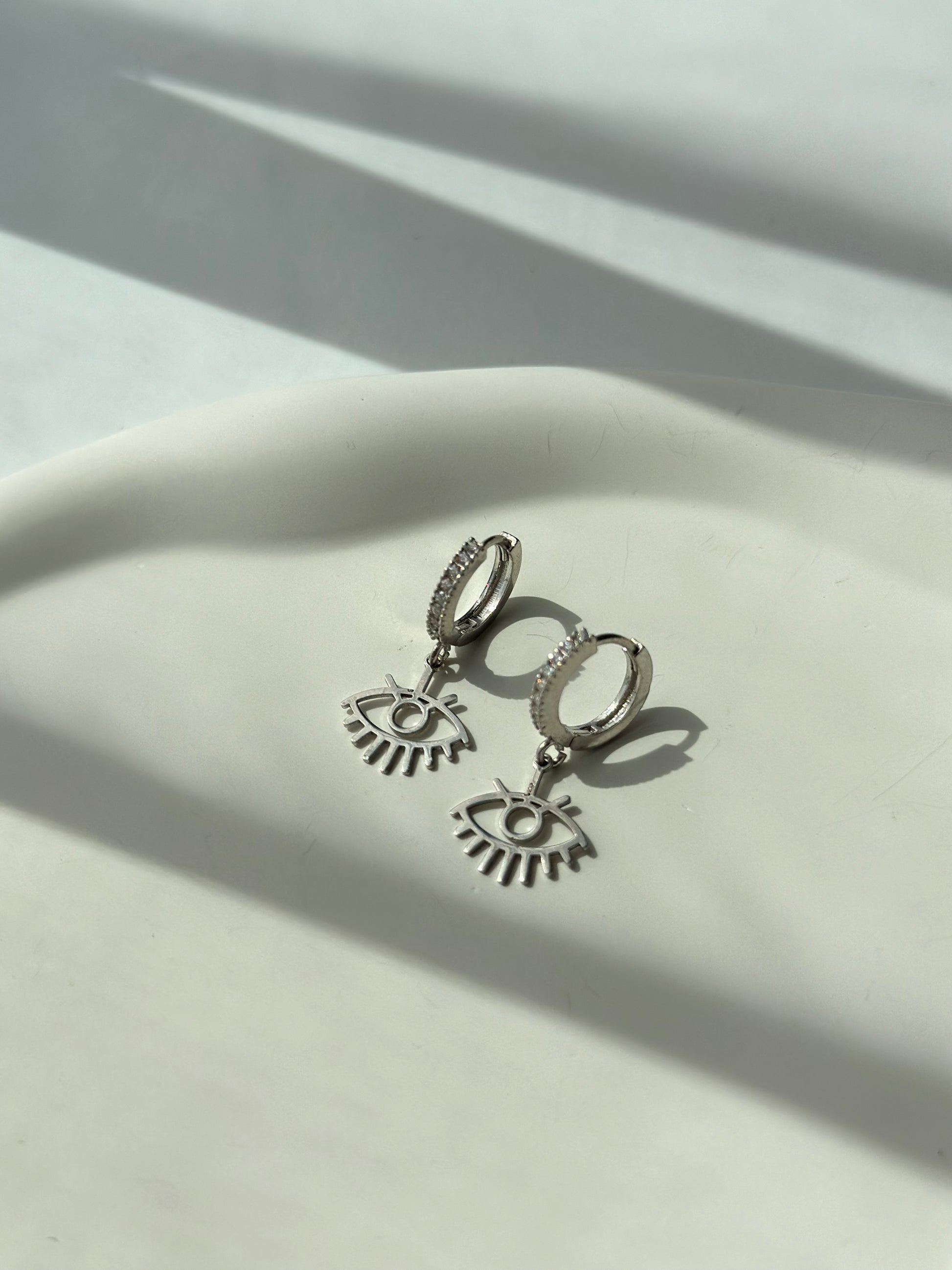 Third eye protection silver earrings - Èthèora