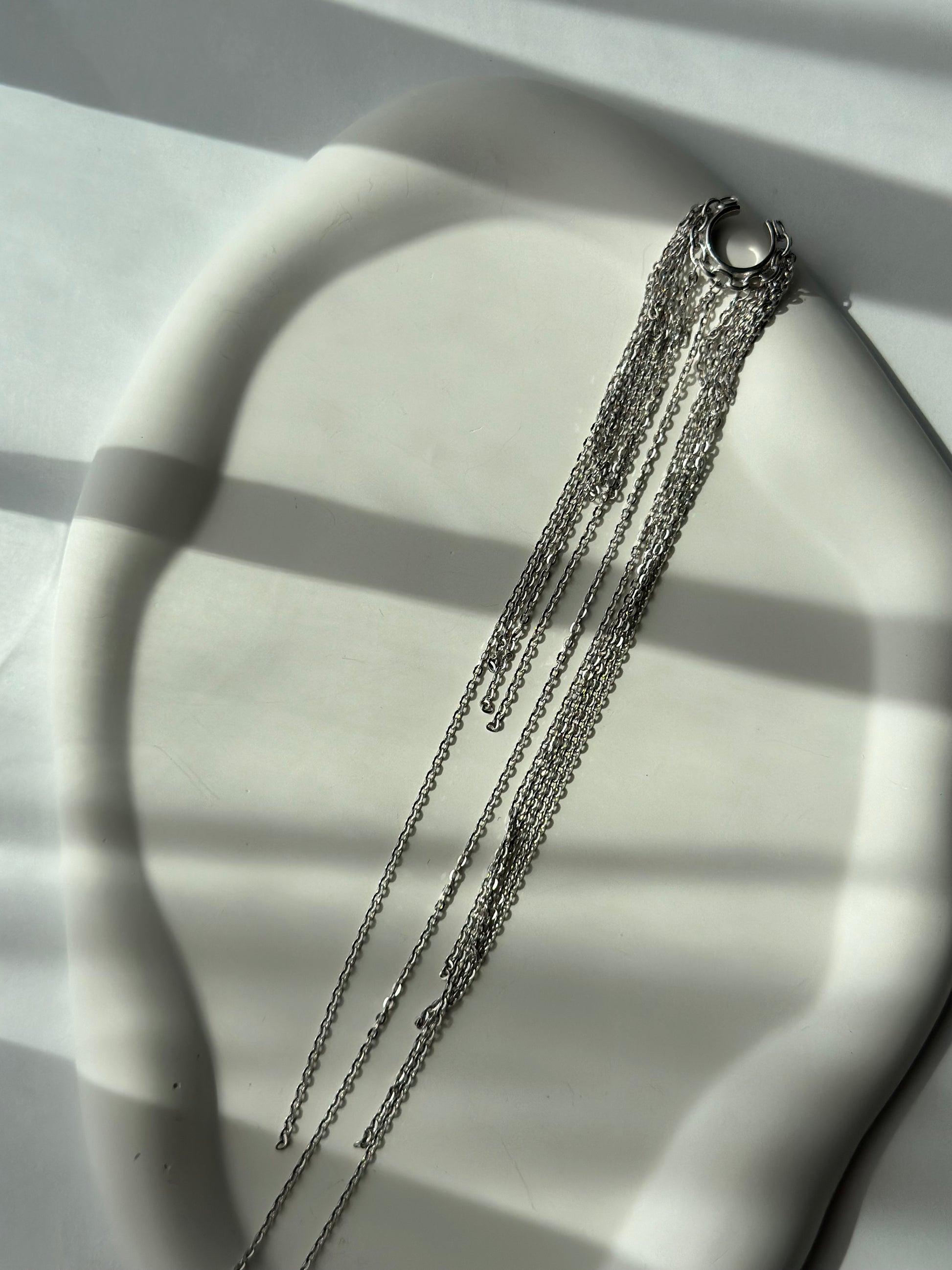 Cascade long chain silver cuff - Èthèora