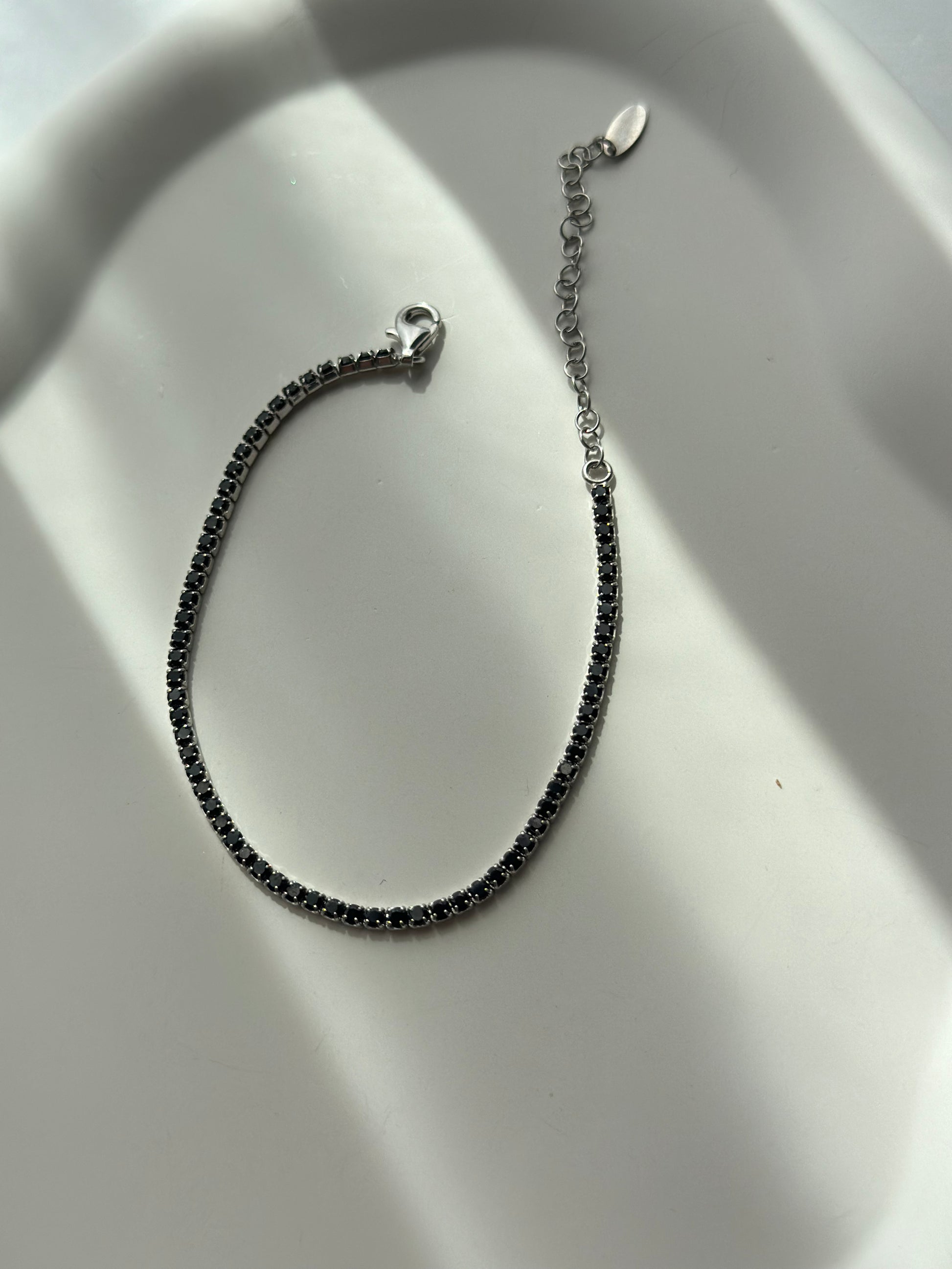 Black zirconia tennis silver bracelet - Èthèora