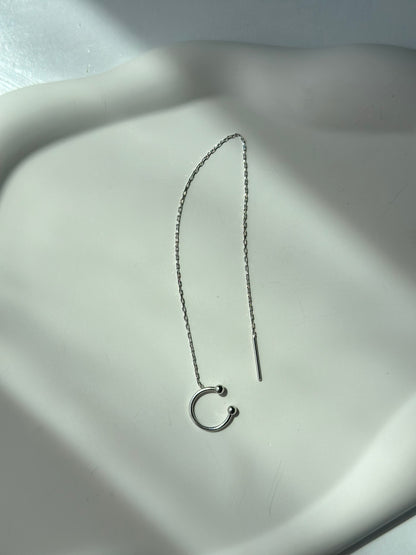 Plain ear cuff with long chain - Èthèora
