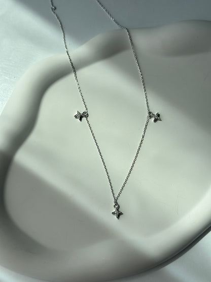 Stars shining silver earrings and necklace set - Èthèora