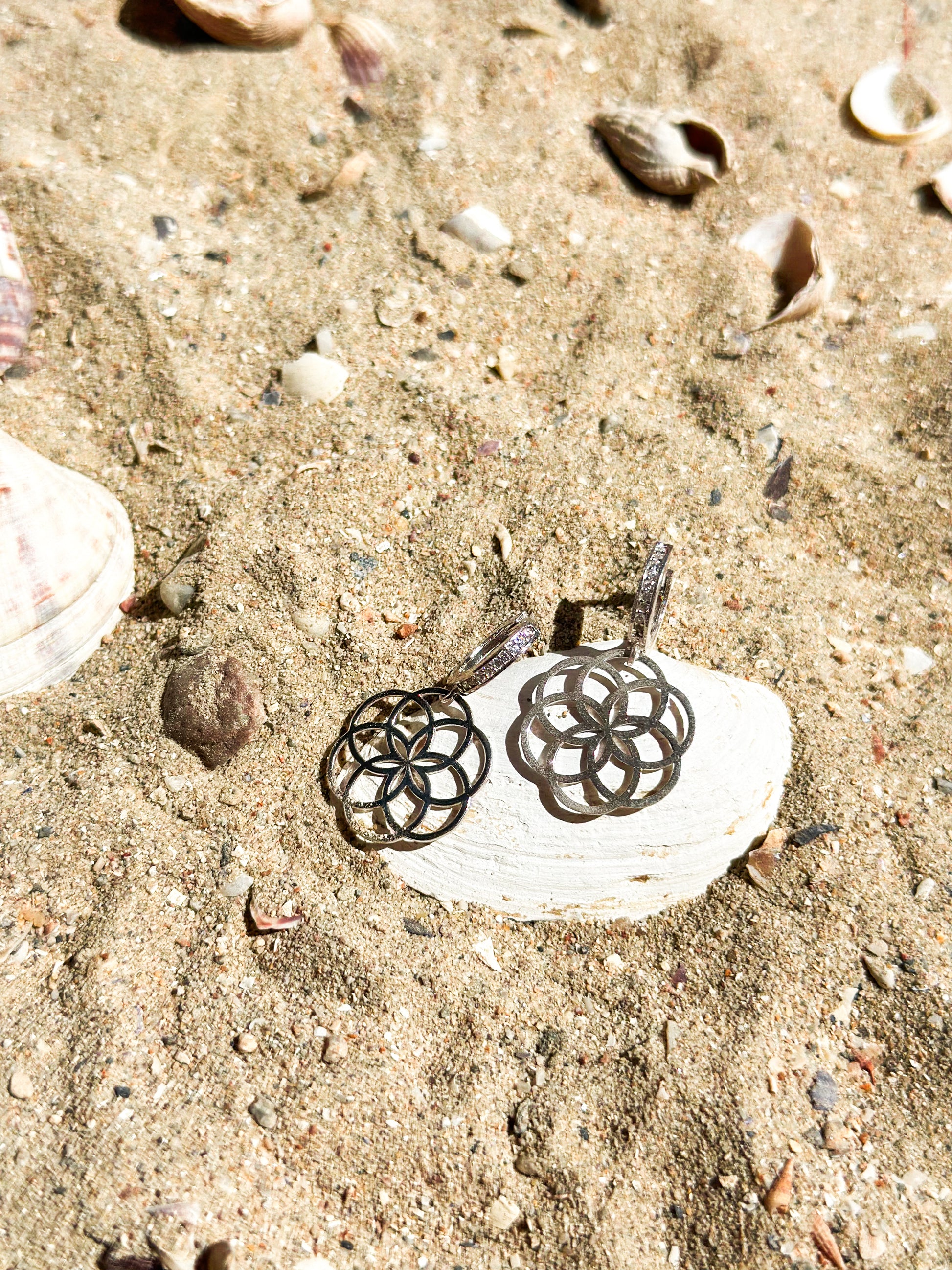 Mandala bloom silver earrings (SYMBOL OF LIFE) - Èthèora