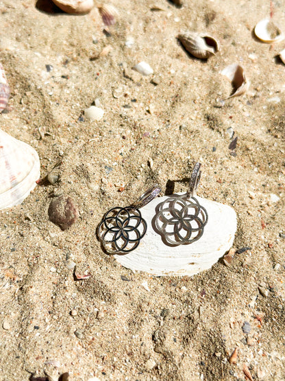Mandala bloom silver earrings (SYMBOL OF LIFE) - Èthèora