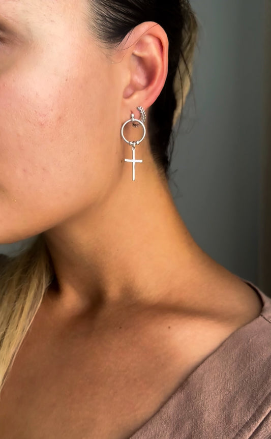 Halo cross stud earrings - Èthèora