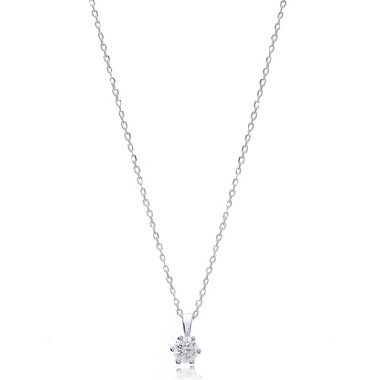 Crystal round charm silver necklace - Èthèora