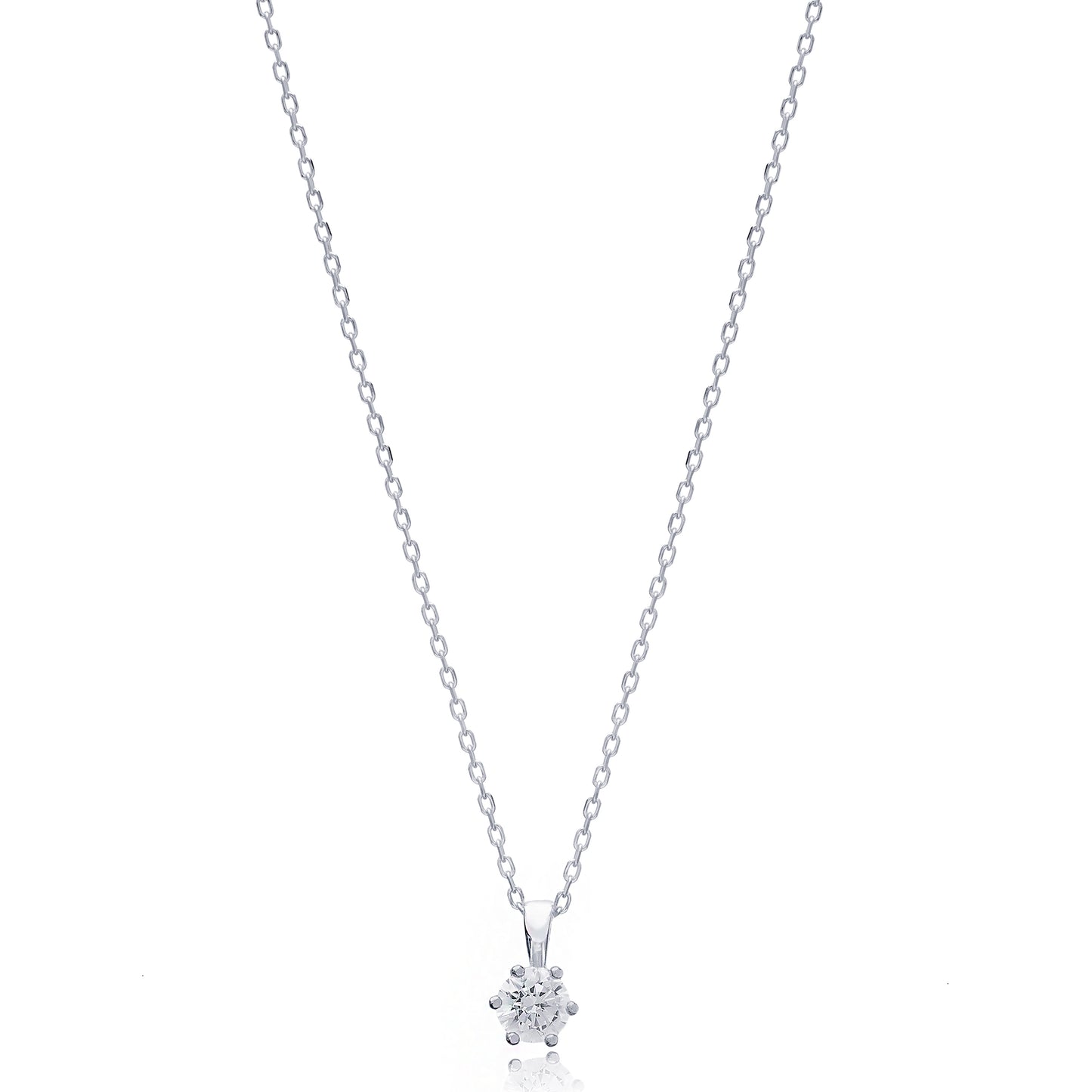 Crystal round silver necklace and earrings set - Èthèora