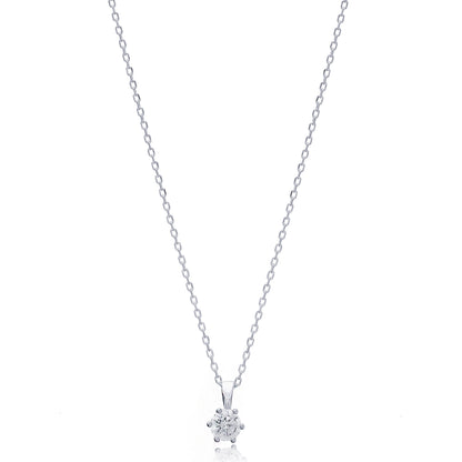 Crystal round silver necklace and earrings set - Èthèora